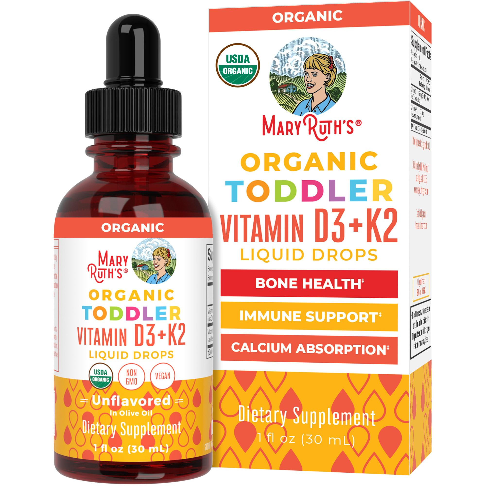 MaryRuth Organics Vitamin D3 | Vitamin K2 | Vitamin D3 K2 Drops | K2 D3 Vitamin Liquid Supplement... | Amazon (US)