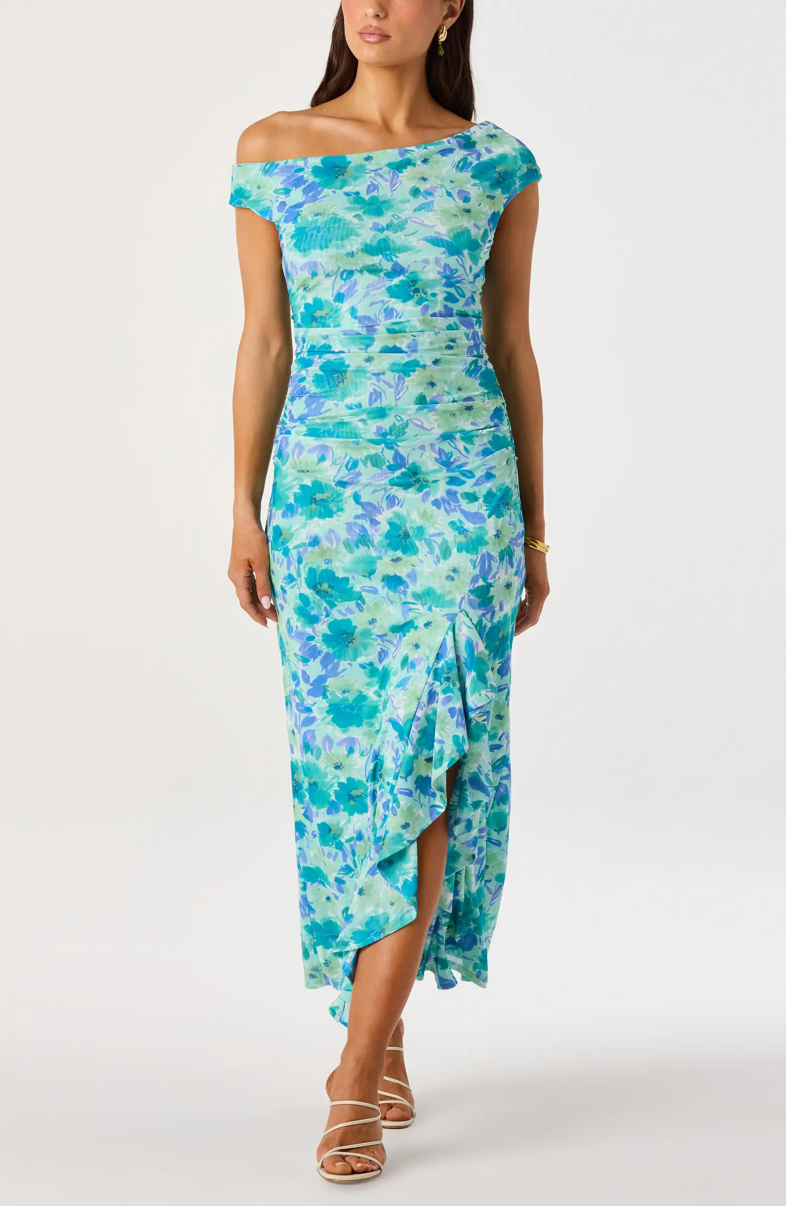 ASTR the Label Ruched One-Shoulder Maxi Dress | Nordstrom | Nordstrom