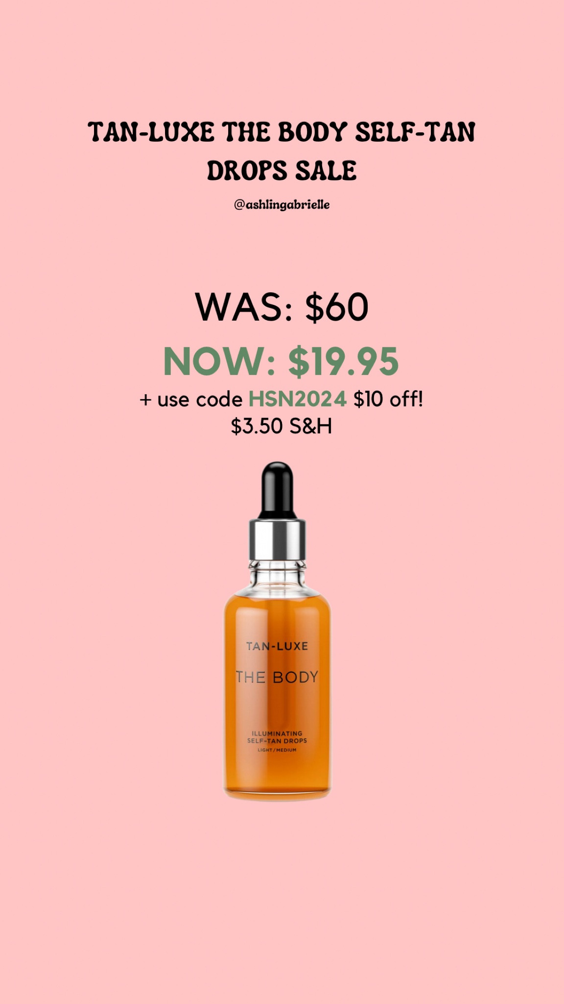 $19 Tan-luxe the body self-tan drops sale! Use code HSN2024 for $10 off! #under20 #tanluxe #selftandrops

#LTKfindsunder50 #LTKbeauty #LTKsalealert