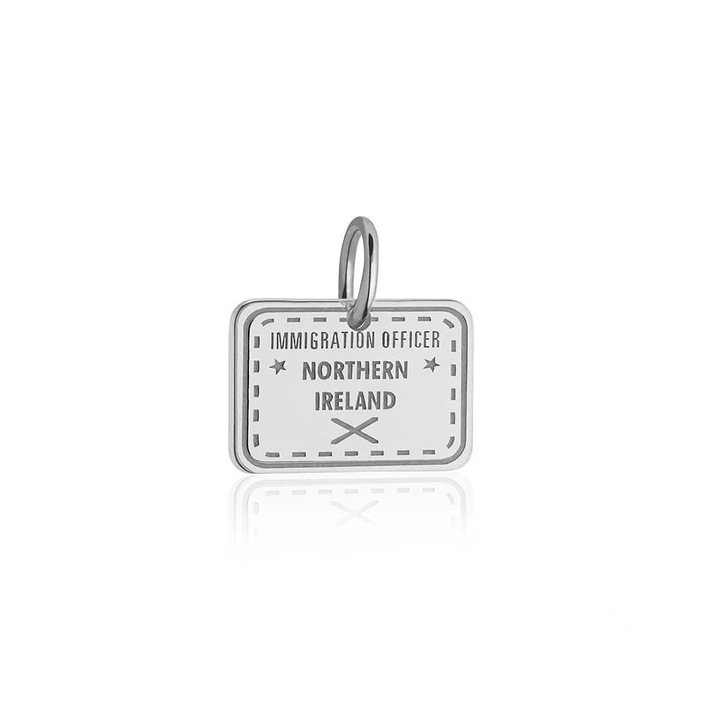Northern Ireland Passport Stamp Charm Silver | Jet Set Candy (US)