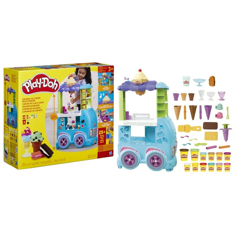 Play-Doh Kitchen Creations Ultimate Ice Cream Truck Playset with Accessories and Realistic Sounds | Walmart (US)