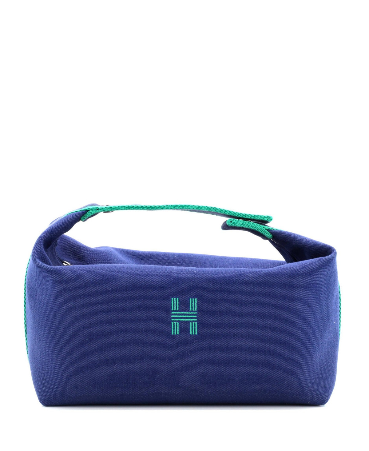 Pre-Owned Hermes Gm Bride-a-Brac Travel Case Toile - Blue | Macy's