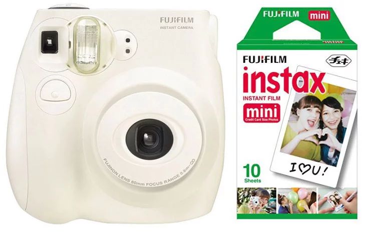 Fujifilm Instax Mini 7S Instant Camera (with 10-pack film) - White | Walmart (US)