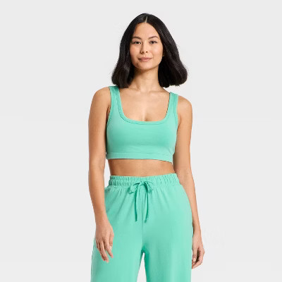 Women's Washed Jersey Sports Bra - JoyLab™ Turquoise Green XL | Target