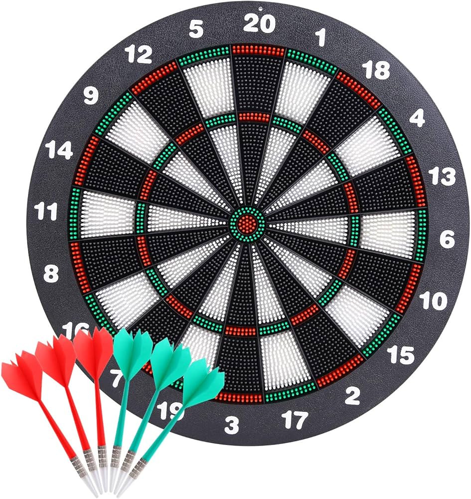 Theefun Safety Dart Board Set -16 Inch Rubber Dartboard Game with 6 Soft Tip Darts for Men Women,... | Amazon (US)