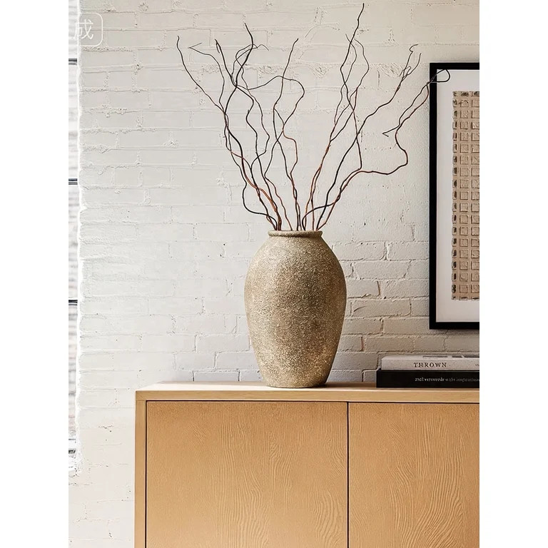 LE TAUCI 11.5" Ceramic Vase, Rustic Farmhouse Decorative Flower Vase for Shelf, Entryway & Neutra... | Walmart (US)