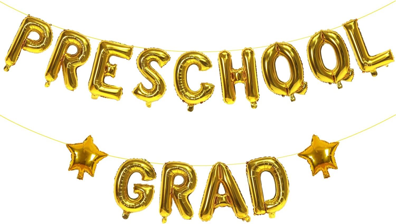 Preschool Grad Balloons for Kindergarten Graduation Decorations, Preschool Graduation Banner, Kin... | Amazon (US)