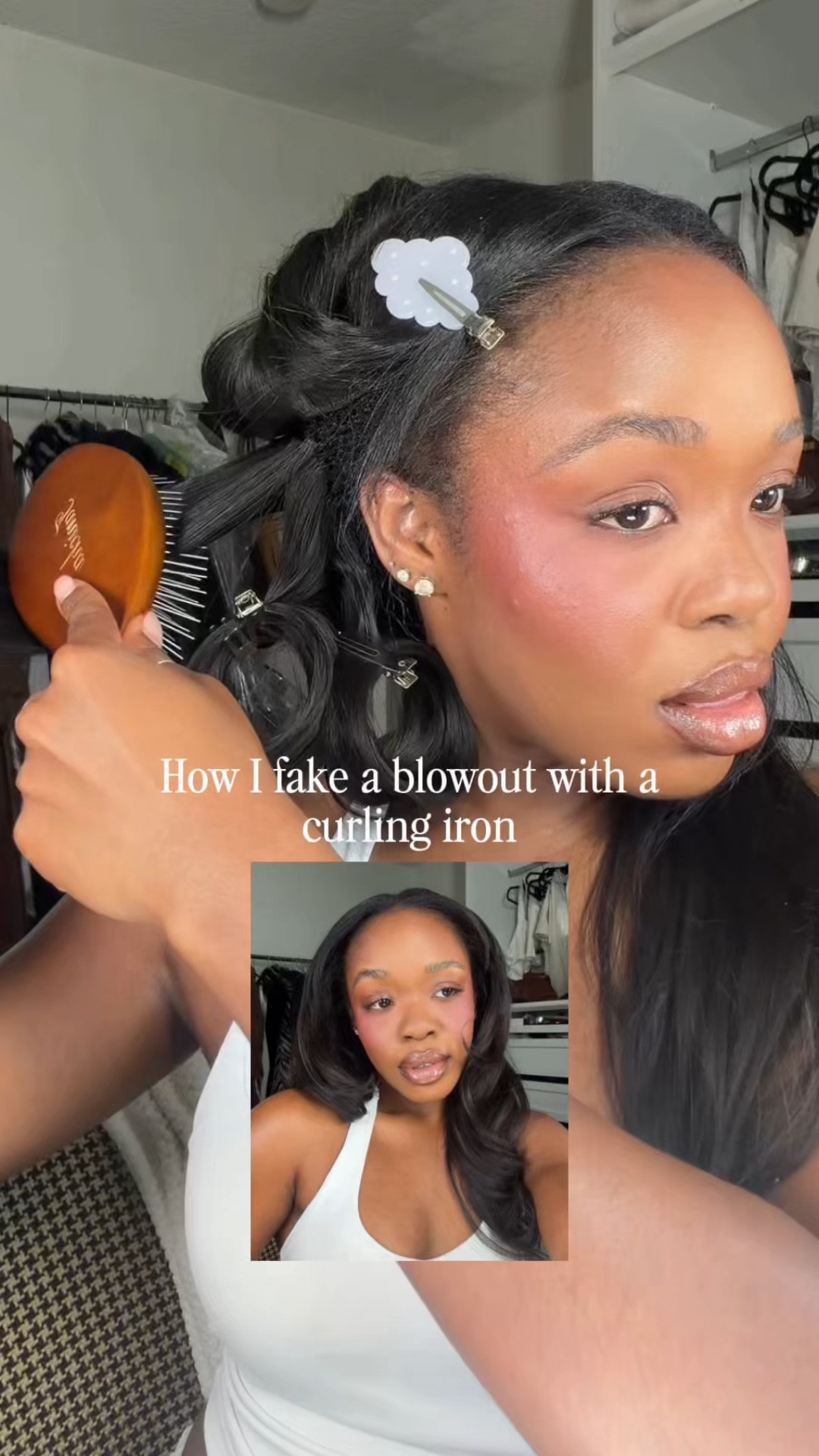 No blow dryer needed 👏🏾 it’s so easy to fake a blowout with a curling iron, I can do this in under 20 minutes! Perfect when you’re short on time and still want a bouncy blowout #fakeblowout #blowouthack #curlingironblowout #blowoutathome #hairtok

#LTKBeauty #LTKgrwm