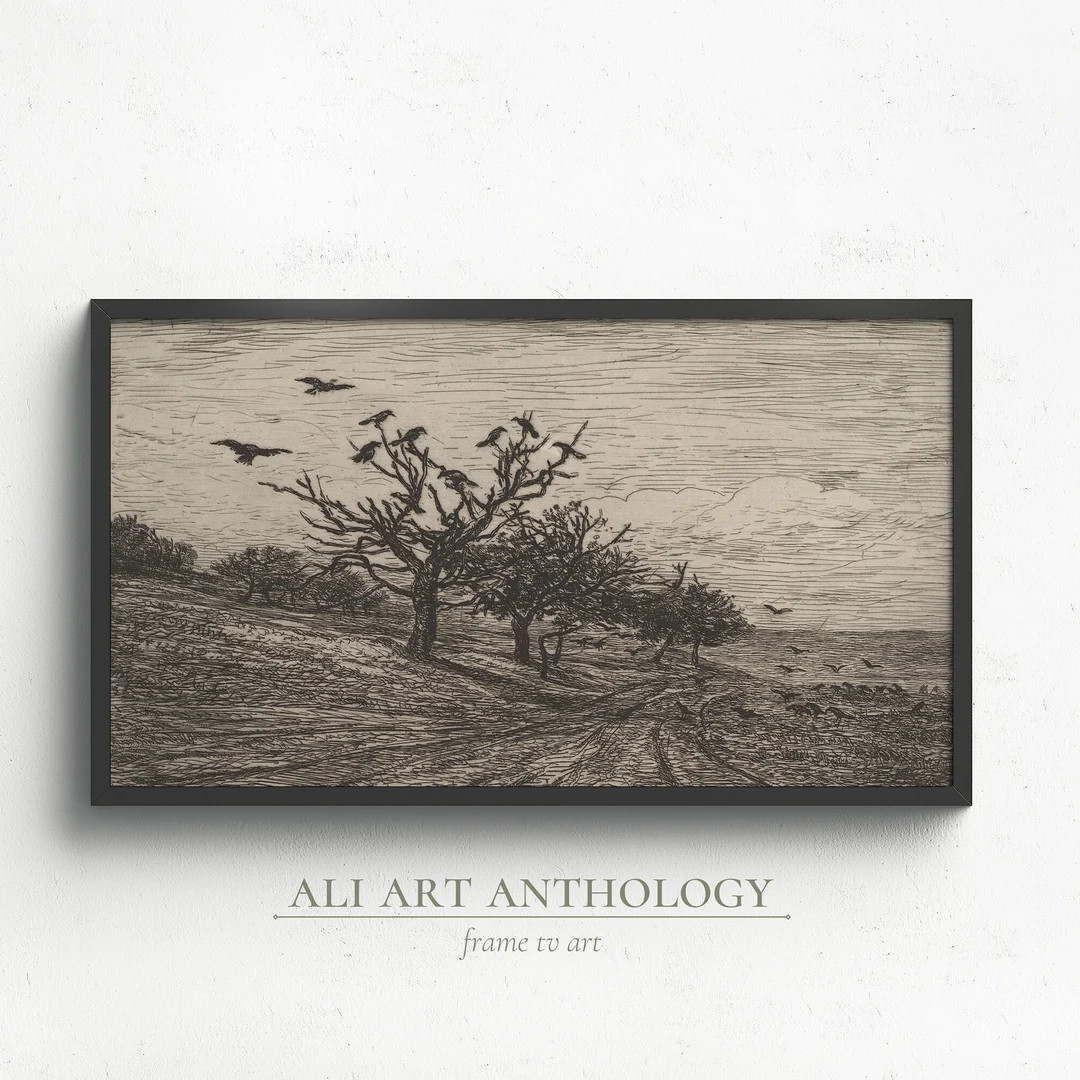 Samsung Frame TV Art Halloween Vintage Black and Gray Barren - Etsy Peru | Etsy ROW