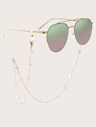 Faux Pearl Decor Glasses Chain Without Sunglasses | SHEIN