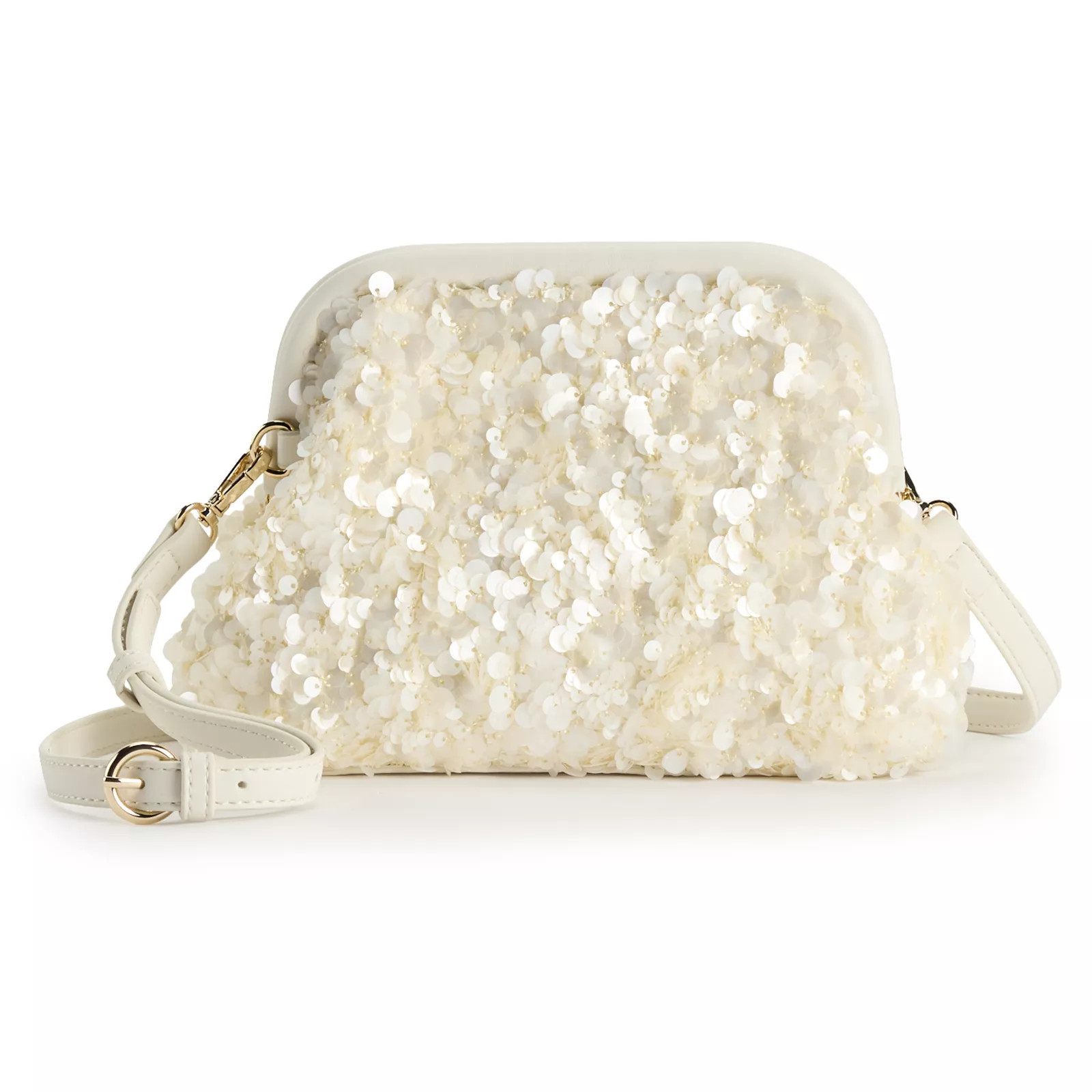 LC Lauren Conrad Sara Sequin Frame Clutch, Ivory Sequin | Kohl's