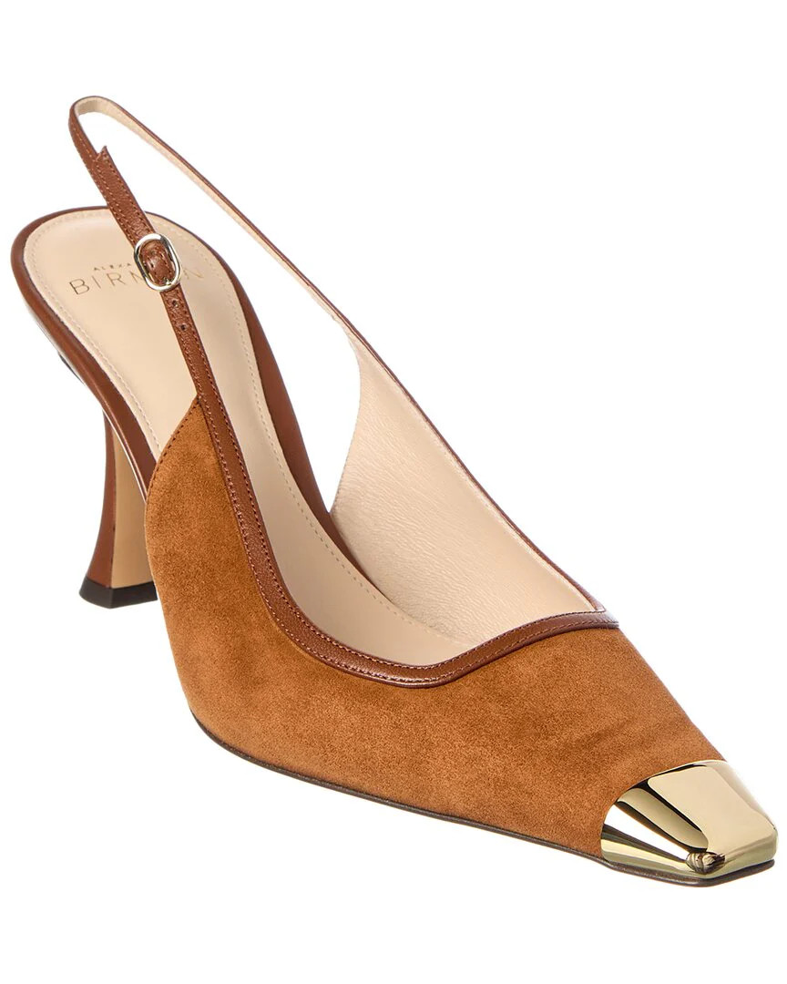 Alexandre Birman Olivia 85 Suede & Leather Slingback Pump | Shop Simon