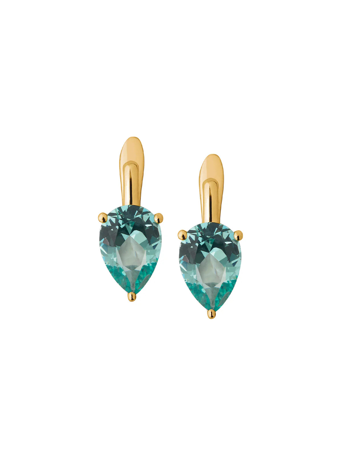 PORTER NANO AZURE GREEN PEAR CUT DROP EARRINGS, GOLD | Dorsey
