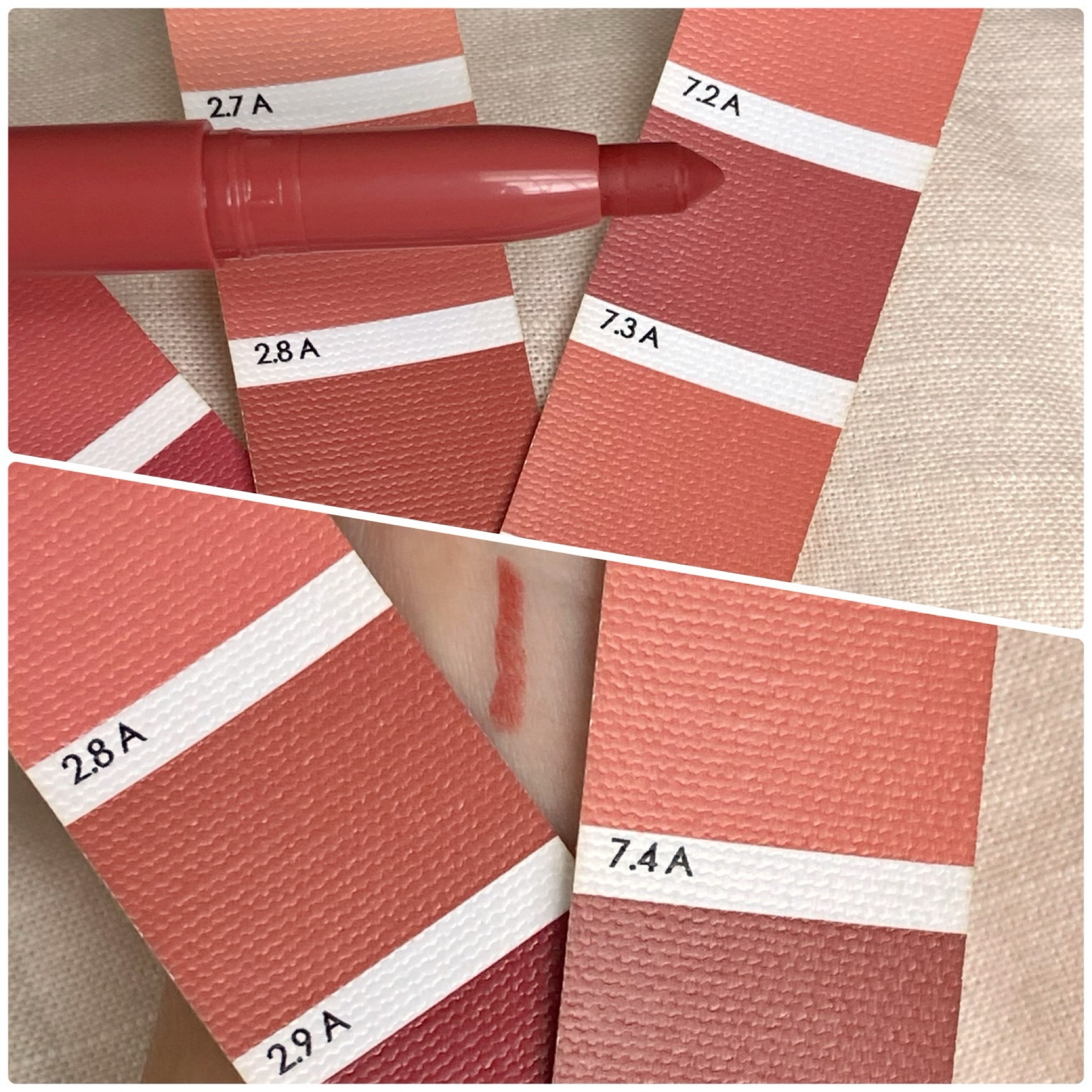 Affordable super-stay lip color found at Target! Similar to 2.9A & 7.4A on the TCI #softautumn color palette.

Note that it looked more like 7.3A before ai put it on my skin!

#LTKxTarget