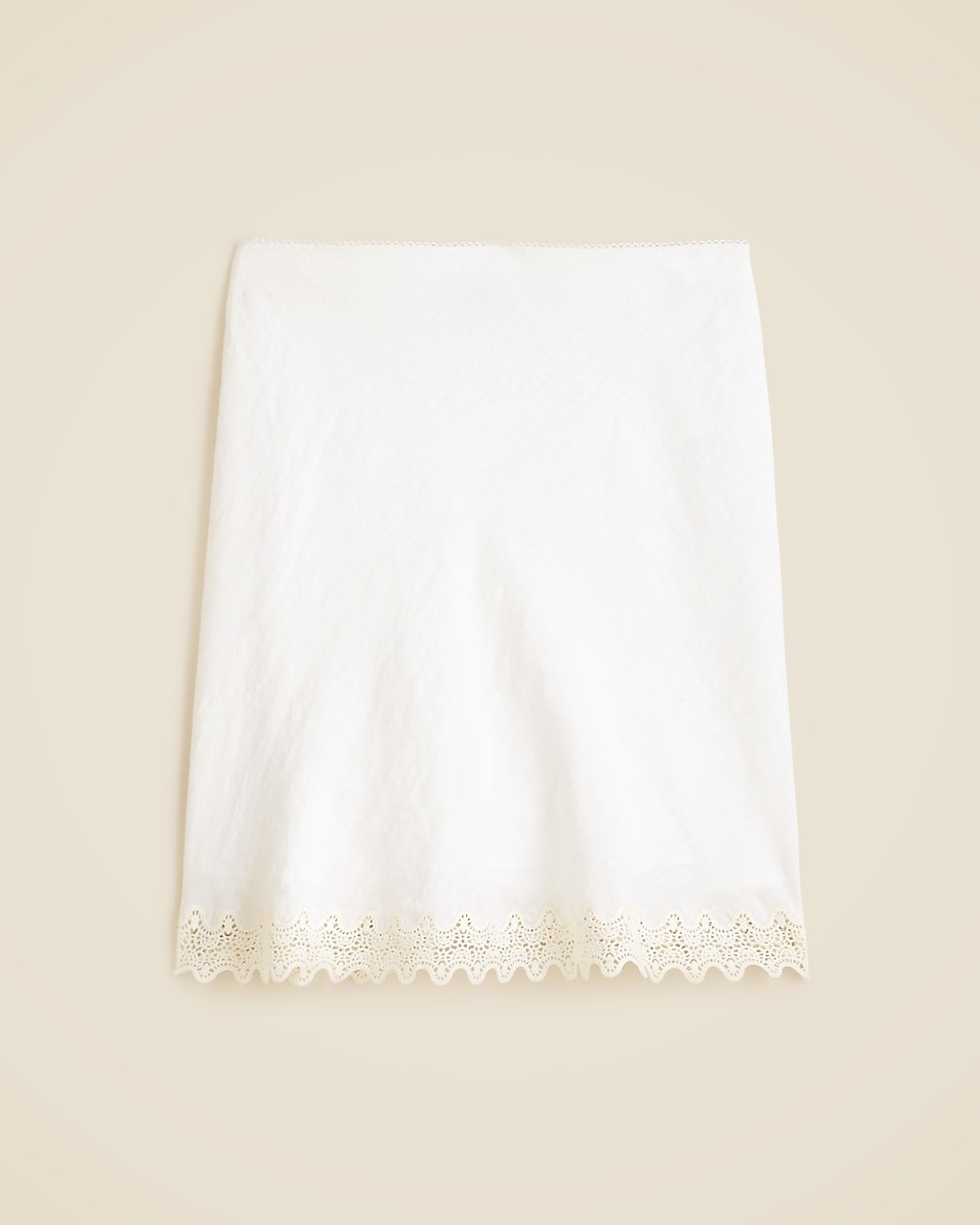 Gwen lace-trim slip skirt in linen | J. Crew US