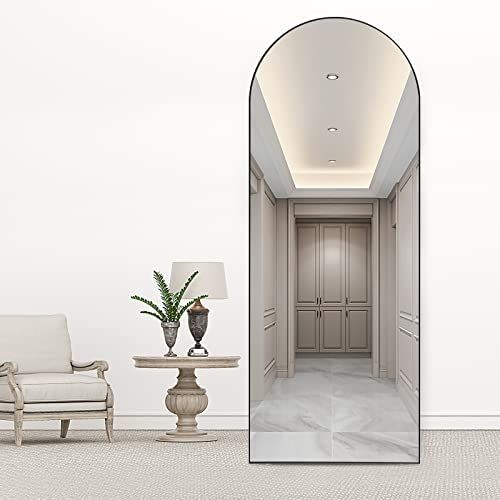 RACHMADES Full Length Mirror 65"x22", Arched Body Mirror, Floor Mirror with Stand, Wall Mirror Stand | Amazon (US)