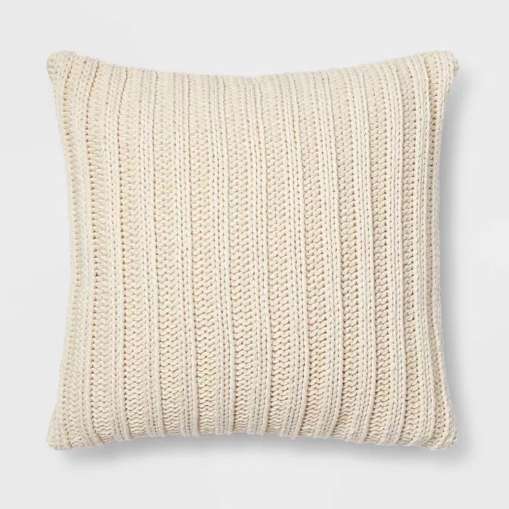 Oversized Chunky Rib Knit with Linen Reverse Throw Pillow - Threshold™ | Target