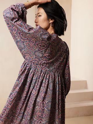 Tie-Neck Mini Dress | Banana Republic Factory