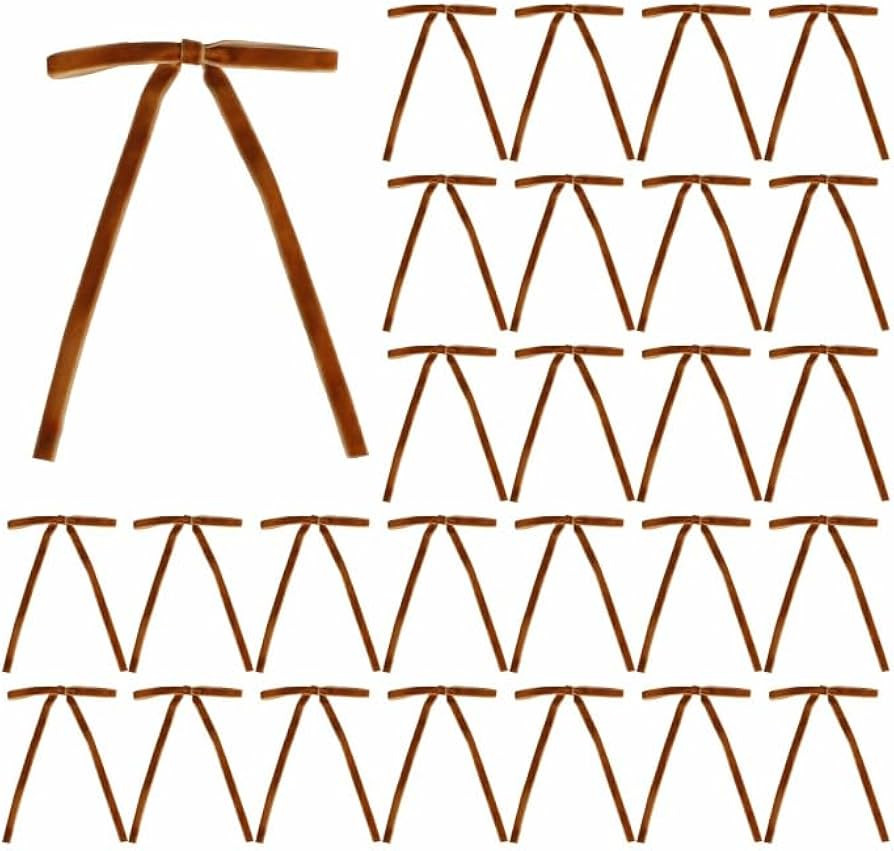 30 Pcs Velvet Christmas Bows 5 x 7 Inch Rustic Vintage Wedding Velvet Ribbon Gift Bows for Tree W... | Amazon (US)