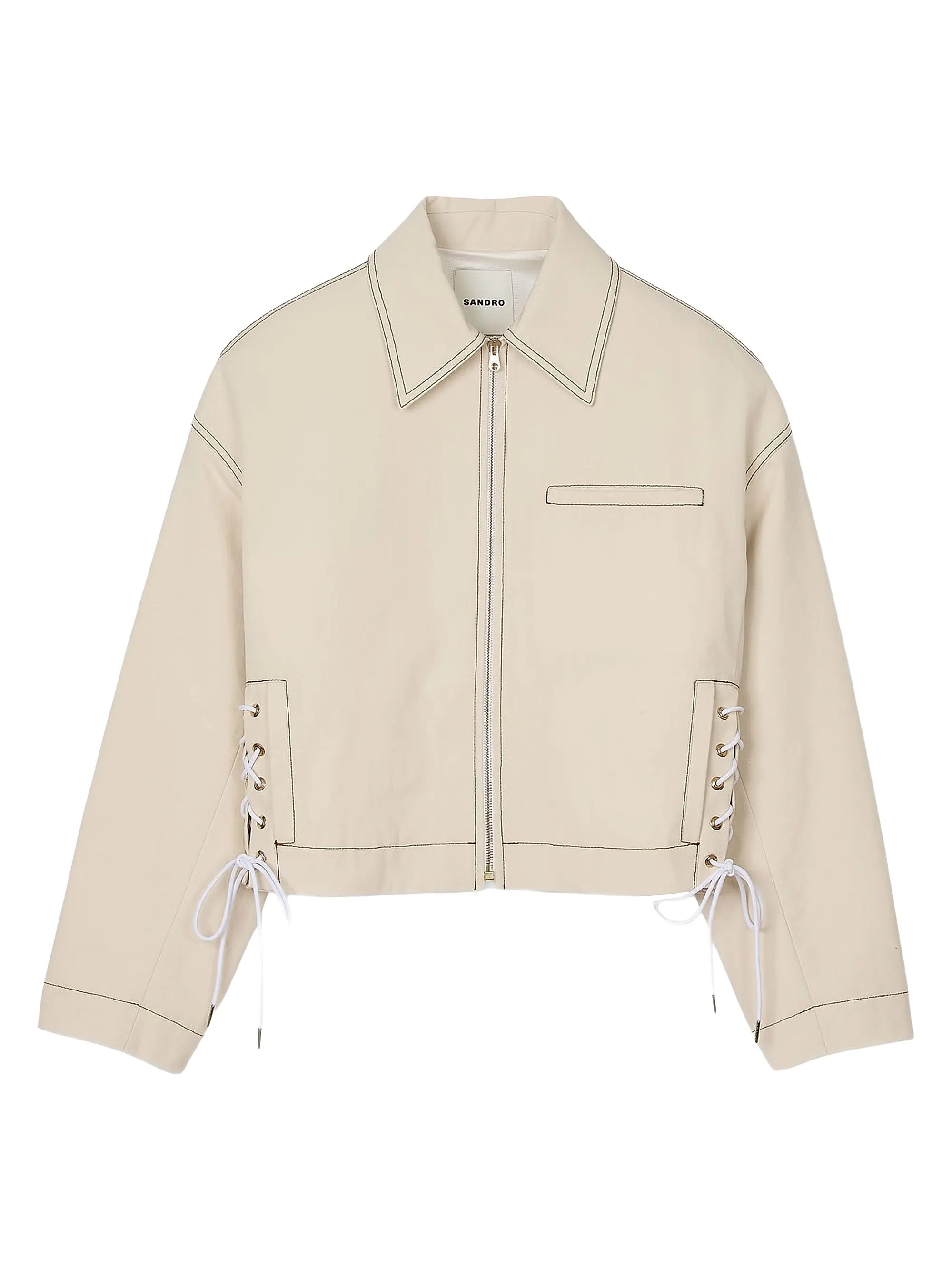 Denim Lace-Up Jacket | Saks Fifth Avenue