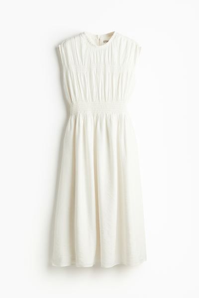 Smocked-detail Dress - Cream - Ladies | H&M US | H&M (US + CA)