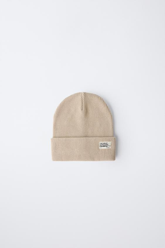 RIBBED KNIT HAT WITH LABEL | Zara US