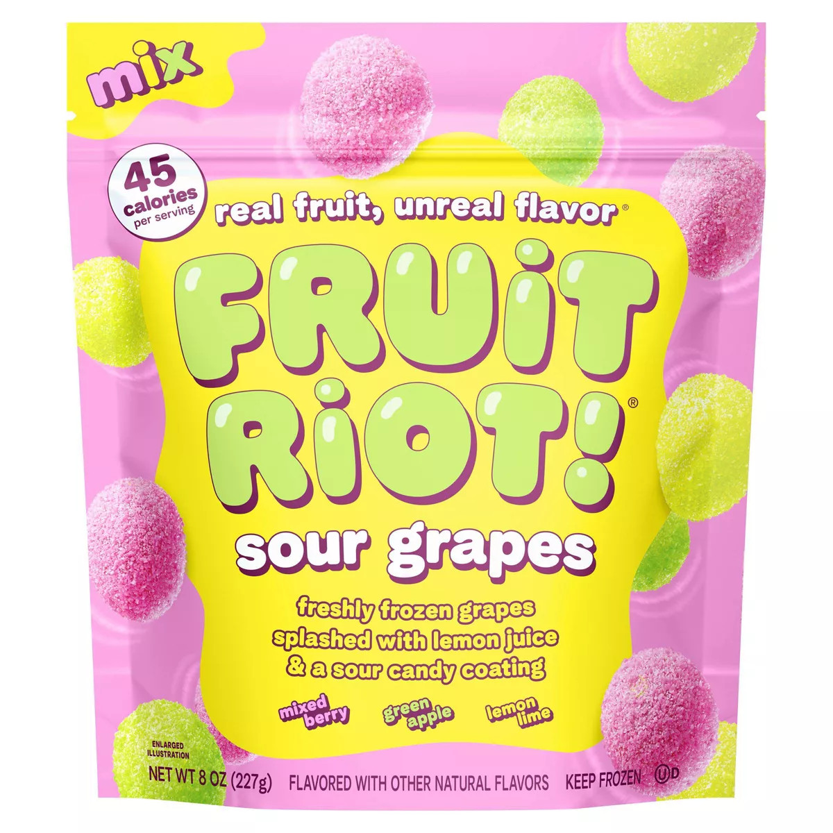 Fruit Riot Frozen Sour Mixed Candy Grapes - 8oz | Target
