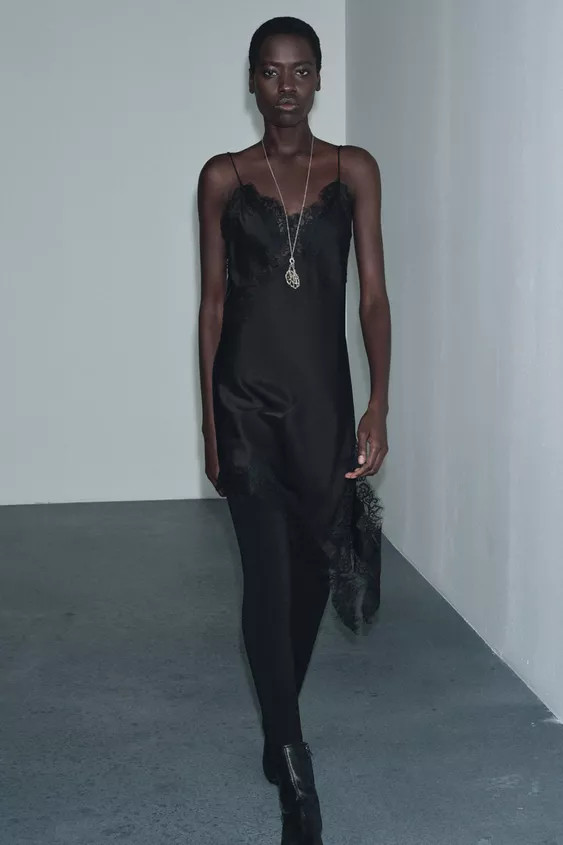 ZW COLLECTION ASYMMETRIC LACE DRESS | Zara US