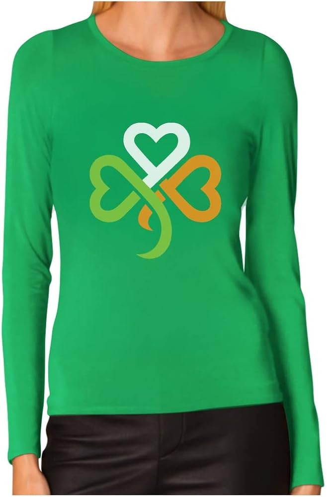 St Patricks Day Shamrock Clover Heart Irish Sweatshirts for Women Teen Girls | Amazon (US)