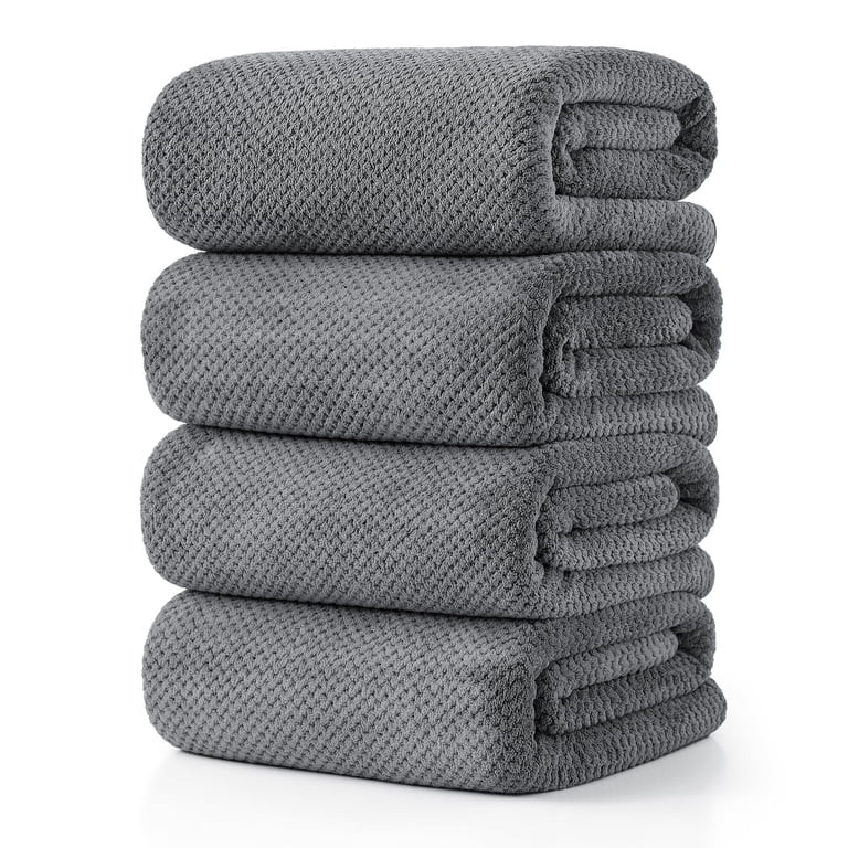 Jessy Home 4 Pack Towel Set Oversized Bath Sheet Towels 600 GSM Ultra Soft Dark Gray Bath Towels | Walmart (US)