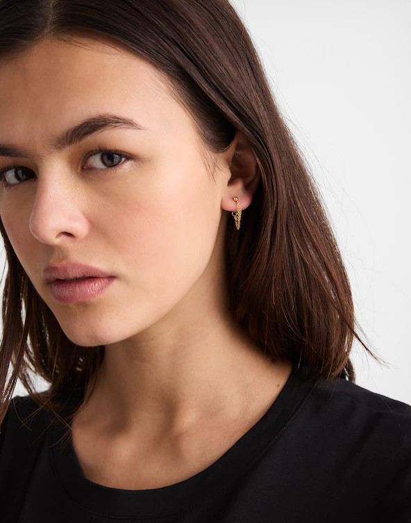Demi-Fine Triple-Chain Stud Earrings | Madewell