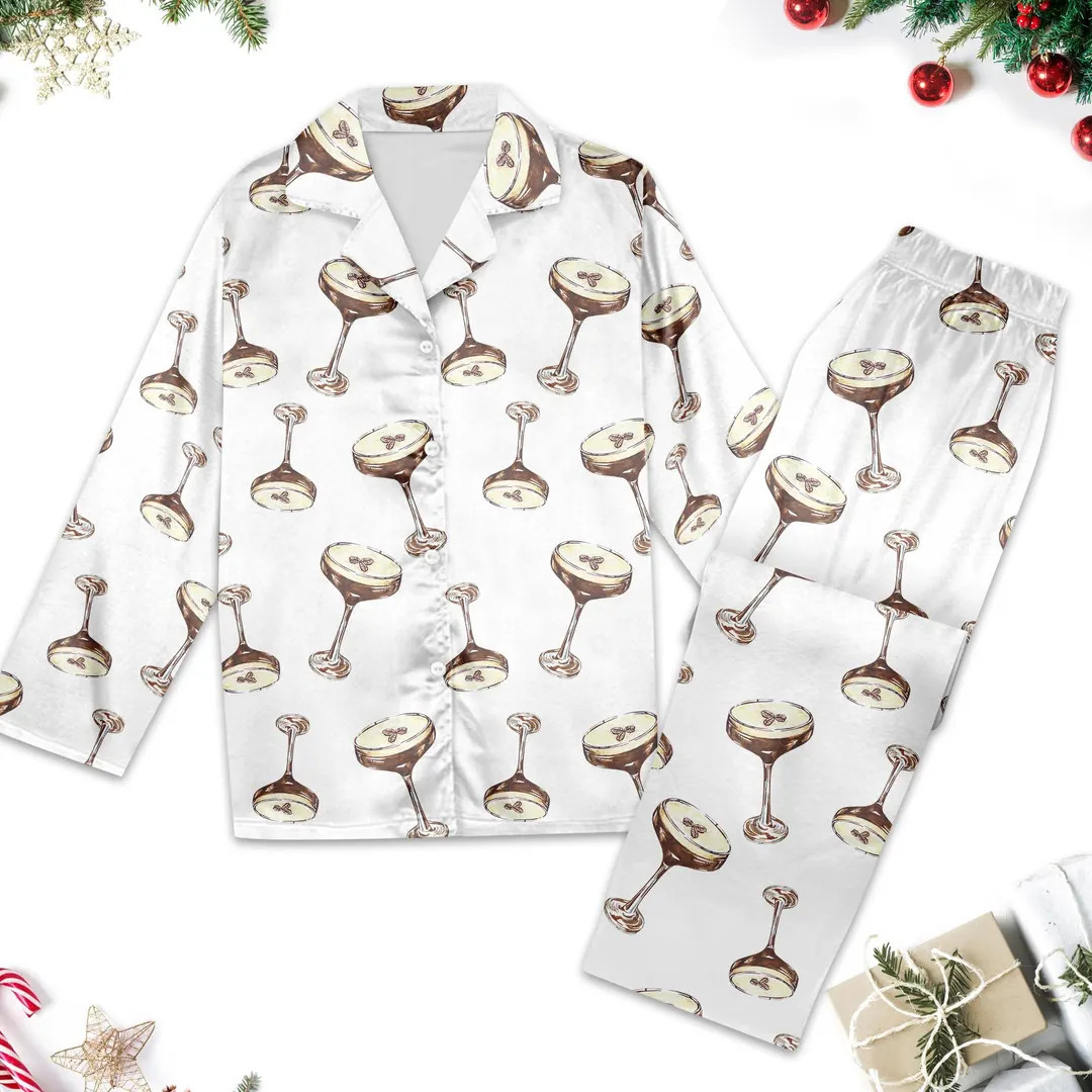 Espresso Martini Christmas Pajamas, Espresso Martini Pajamas Set, Espresso Martini Xmas Holiday P... | Etsy (US)