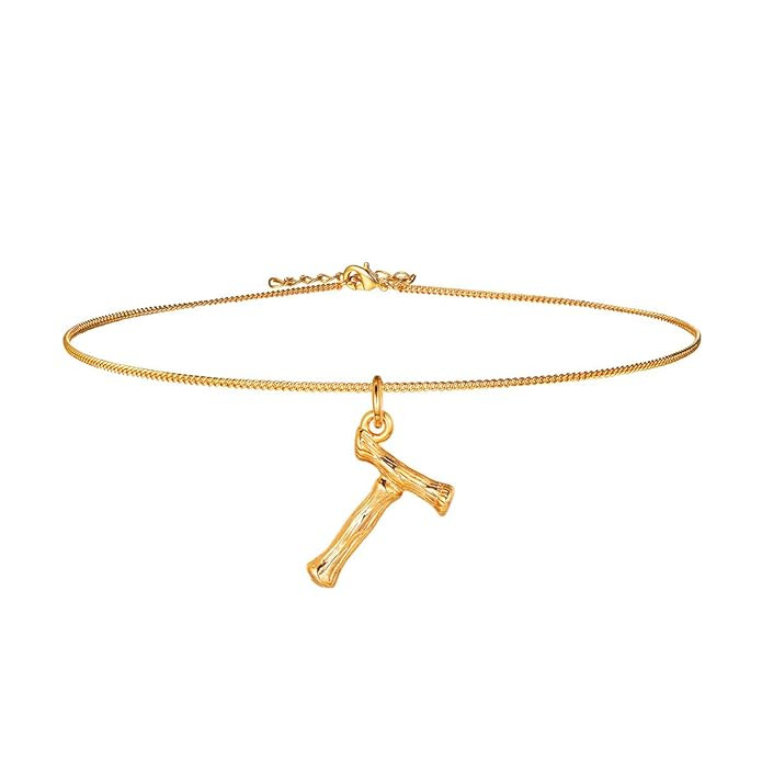 Focalook Women's Necklace 26 Letters A B C with 1.2 mm 55 cm Snake Chain Bamboo Style Cool Jewell... | Amazon (DE)