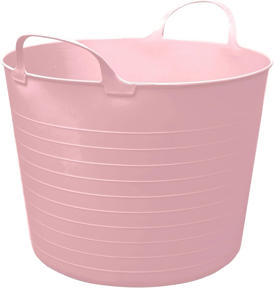 Large Flexible Plastic Tub with Handle Plastic Laundry Basket Toy Storage Portable Washing Tub, L... | Amazon (US)