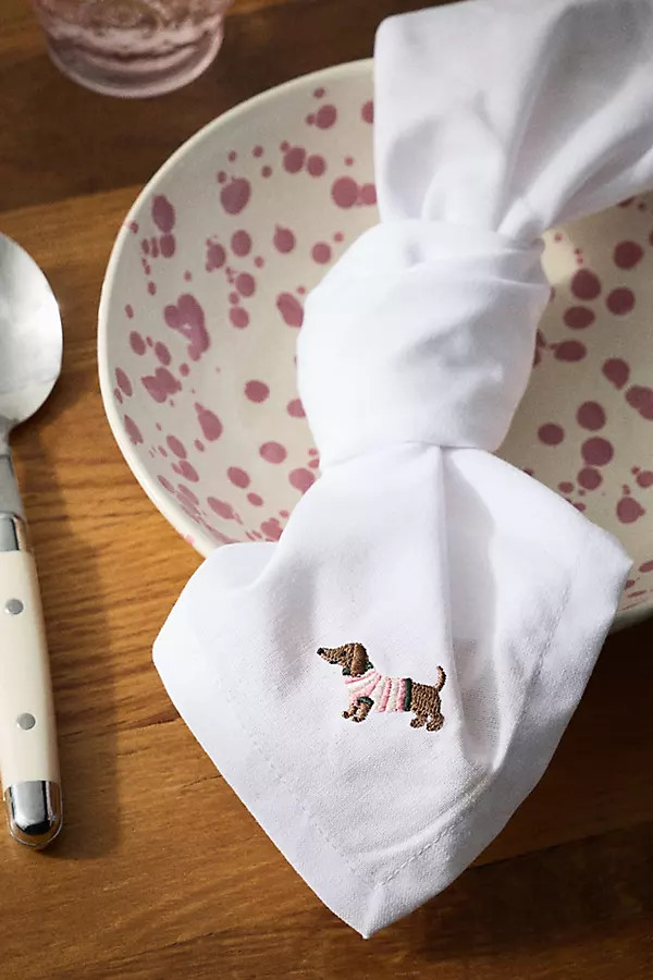 Frasier Sterling Linen Blend Dog Napkins, Set of 4 | Anthropologie (US)