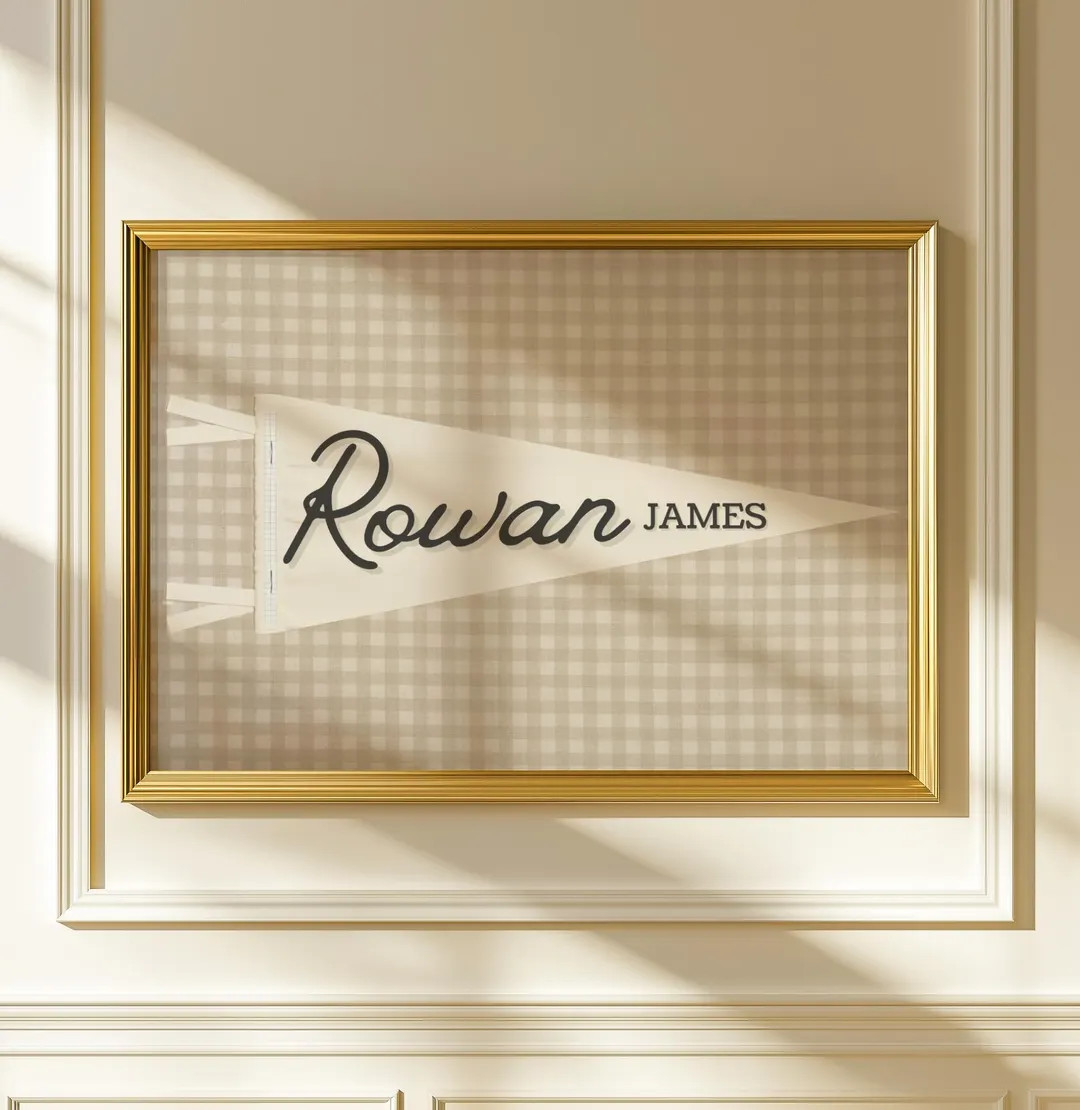Personalized Nursery Pennant Name Print: Vintage Wall Art (digital Download) - Etsy | Etsy (US)