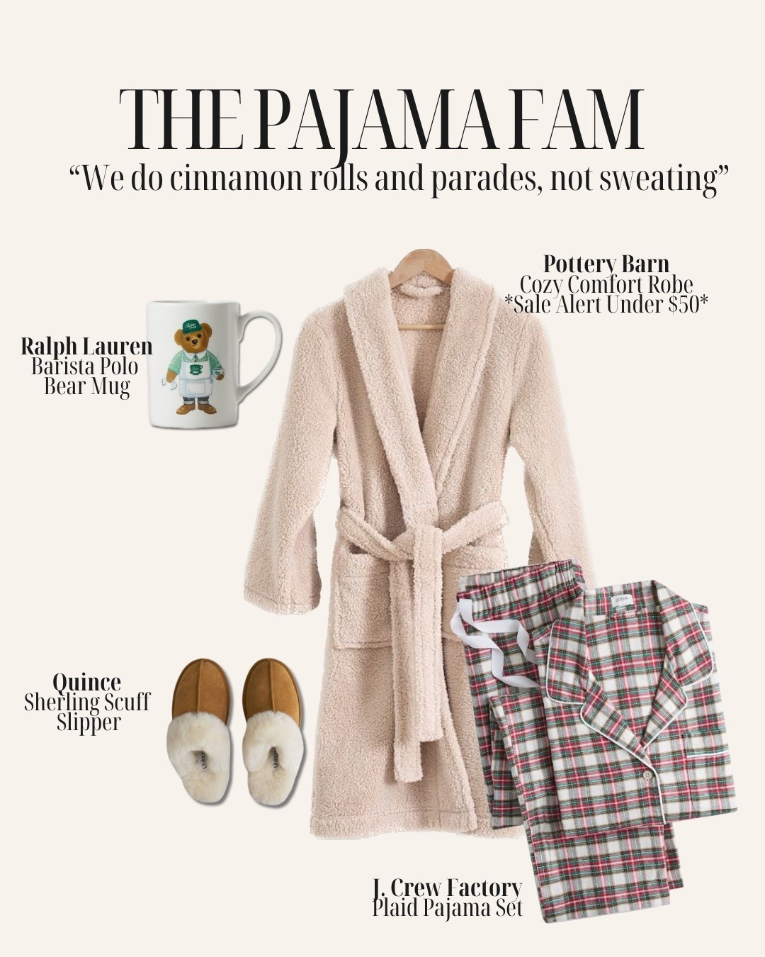 Cozy Thanksgiving Morning PJs 🤎
Matching plaid pajamas + sherpa slippers + a cute holiday mug.
For the cinnamon roll + parade girlies.
Linking the full cozy set👇
