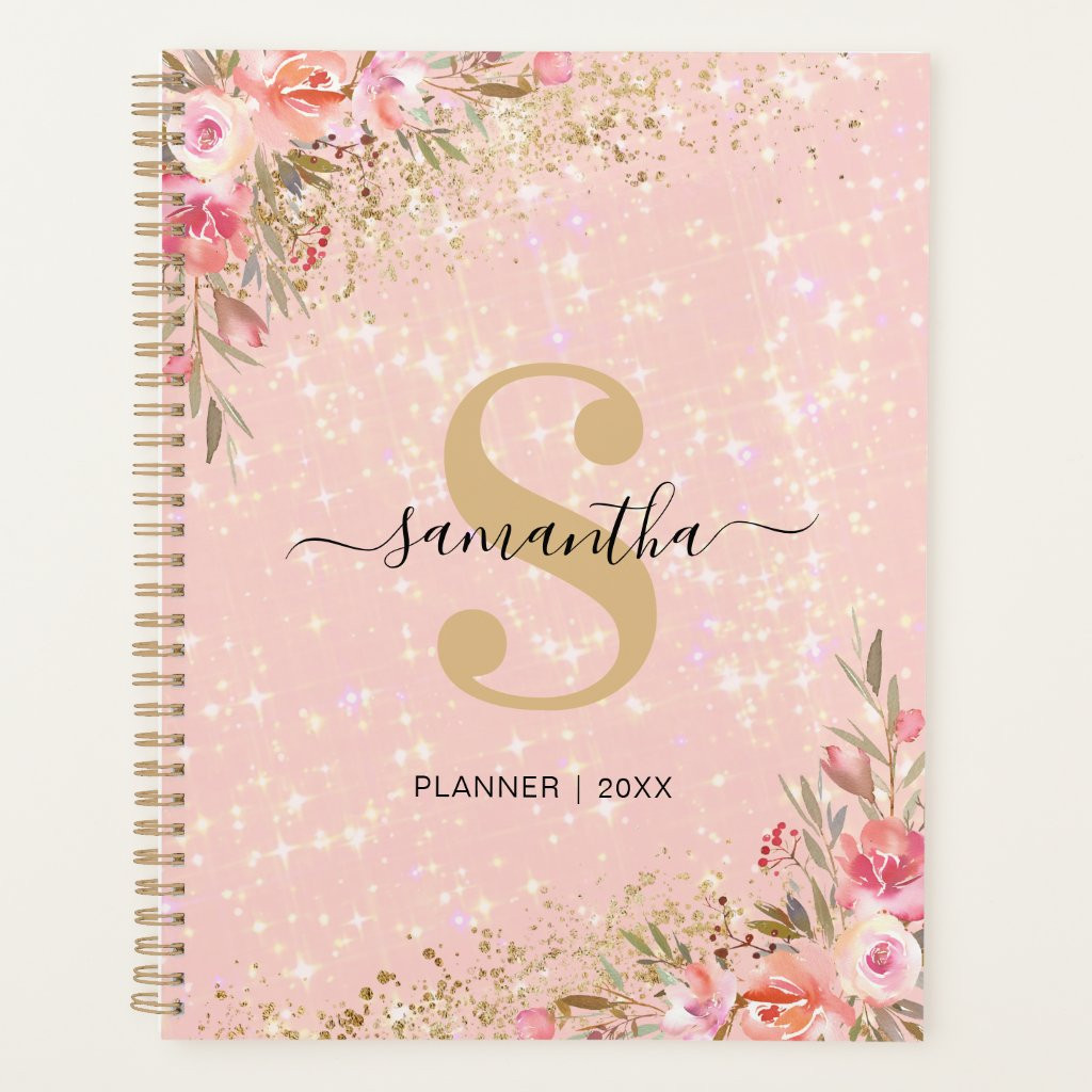 Modern Rose Gold Floral 2025 | Zazzle