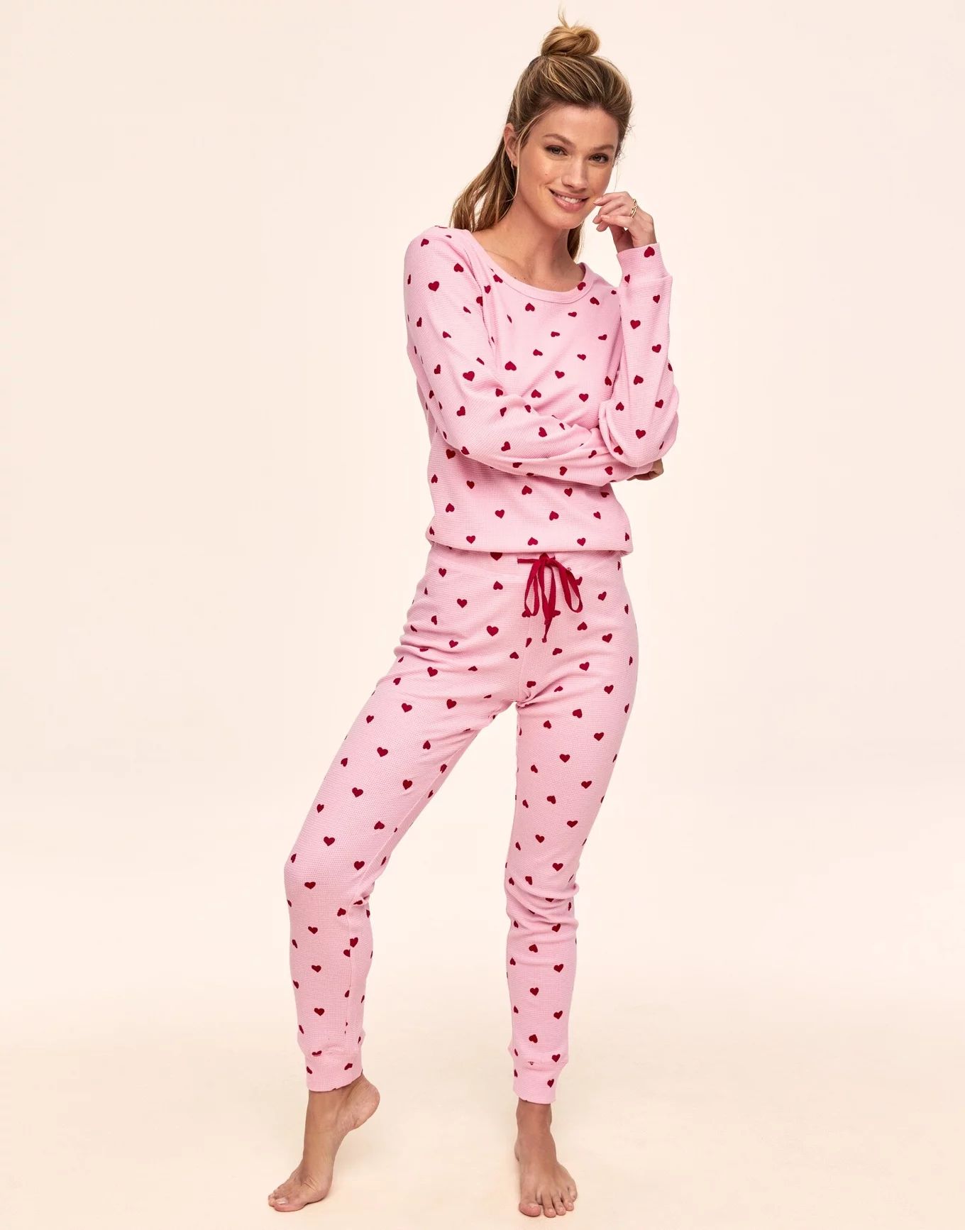 Muriel Heart Pink Cotton Pajamas For Women Set | Adore Me | Adore Me