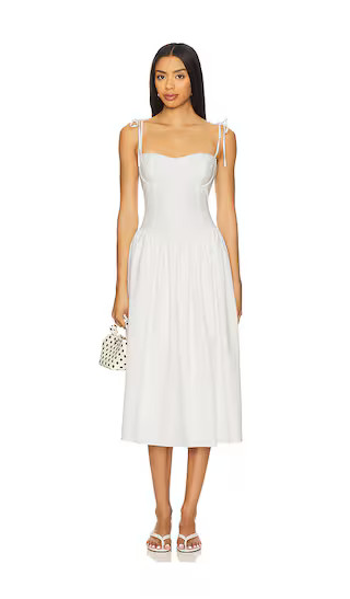 Theresa Midi Corset Dress in Ivory | Revolve Clothing (Global)