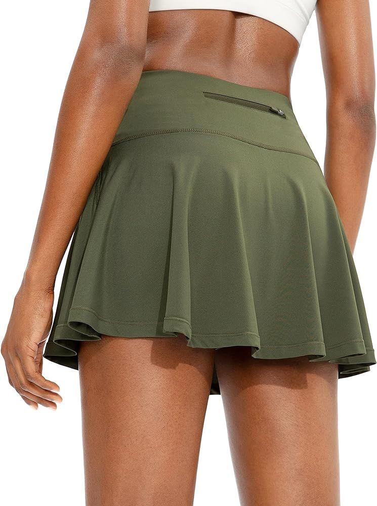 SANTINY Pleated Tennis Skirt for Women with 4 Pockets Women's High Waisted Athletic Golf Skorts S... | Amazon (US)