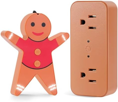 Remote Control Outlet for Christmas Gingerbread Man, Wireless Remote Switch, with Built-in Music ... | Amazon (US)
