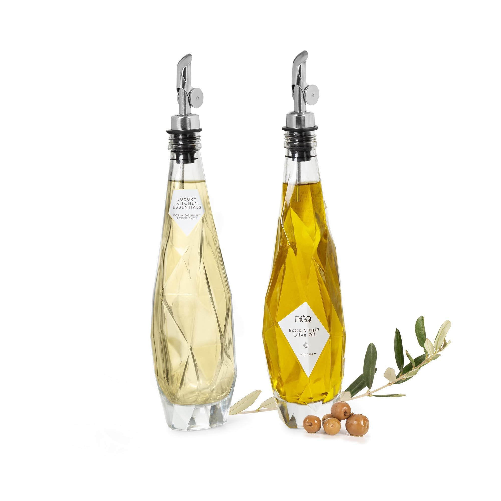 350ml Diamond Lux Olive Oil Bottle Dispenser- Oil and Vinegar Dispenser Set- Oil Cruet- Oil Bottl... | Amazon (US)