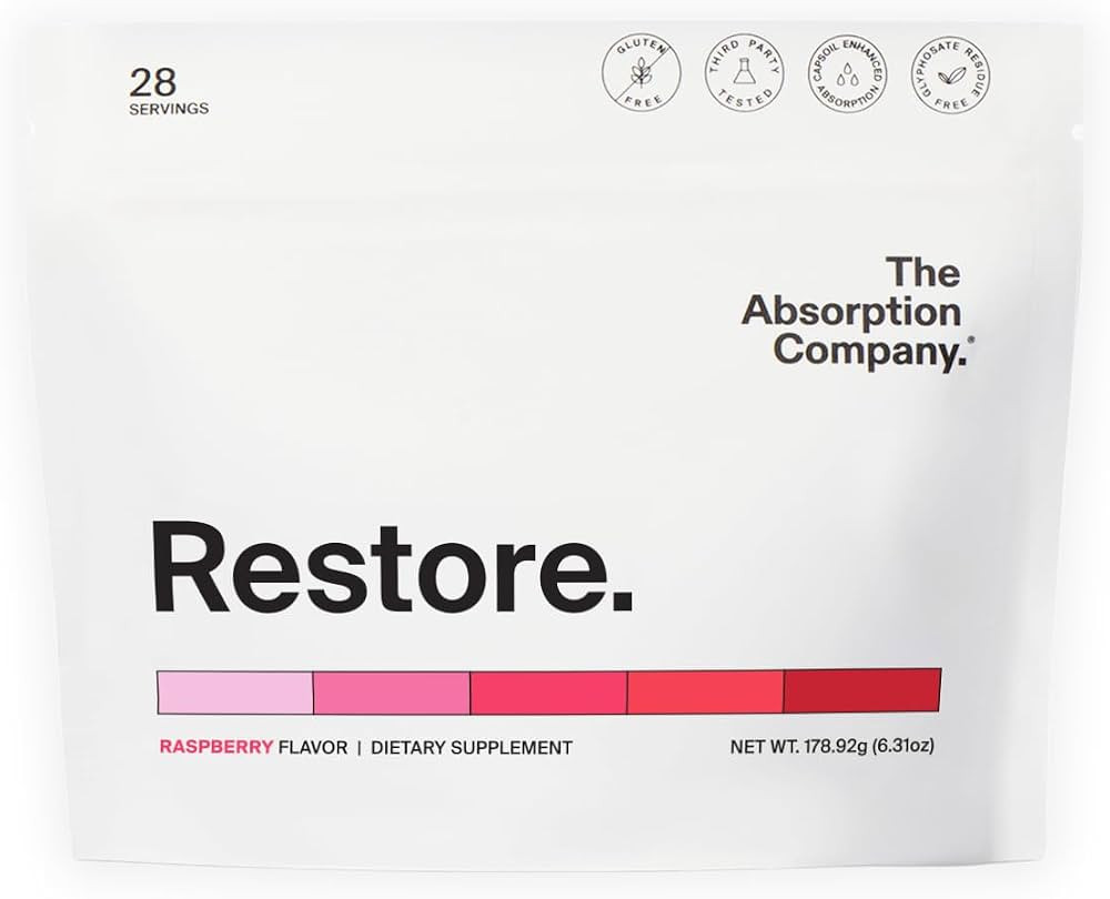 The Absorption Company Electrolyte Powder, Restore Raspberry Lemonade | Amazon (US)