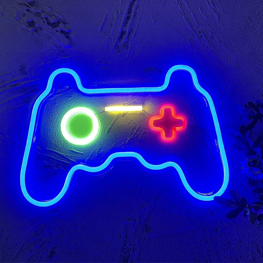 HSEFURNI Gamepad Neon Sign 16" x 11", Neon Lights for Christmas Teenage Boy Gifts, USB Powered Li... | Amazon (US)
