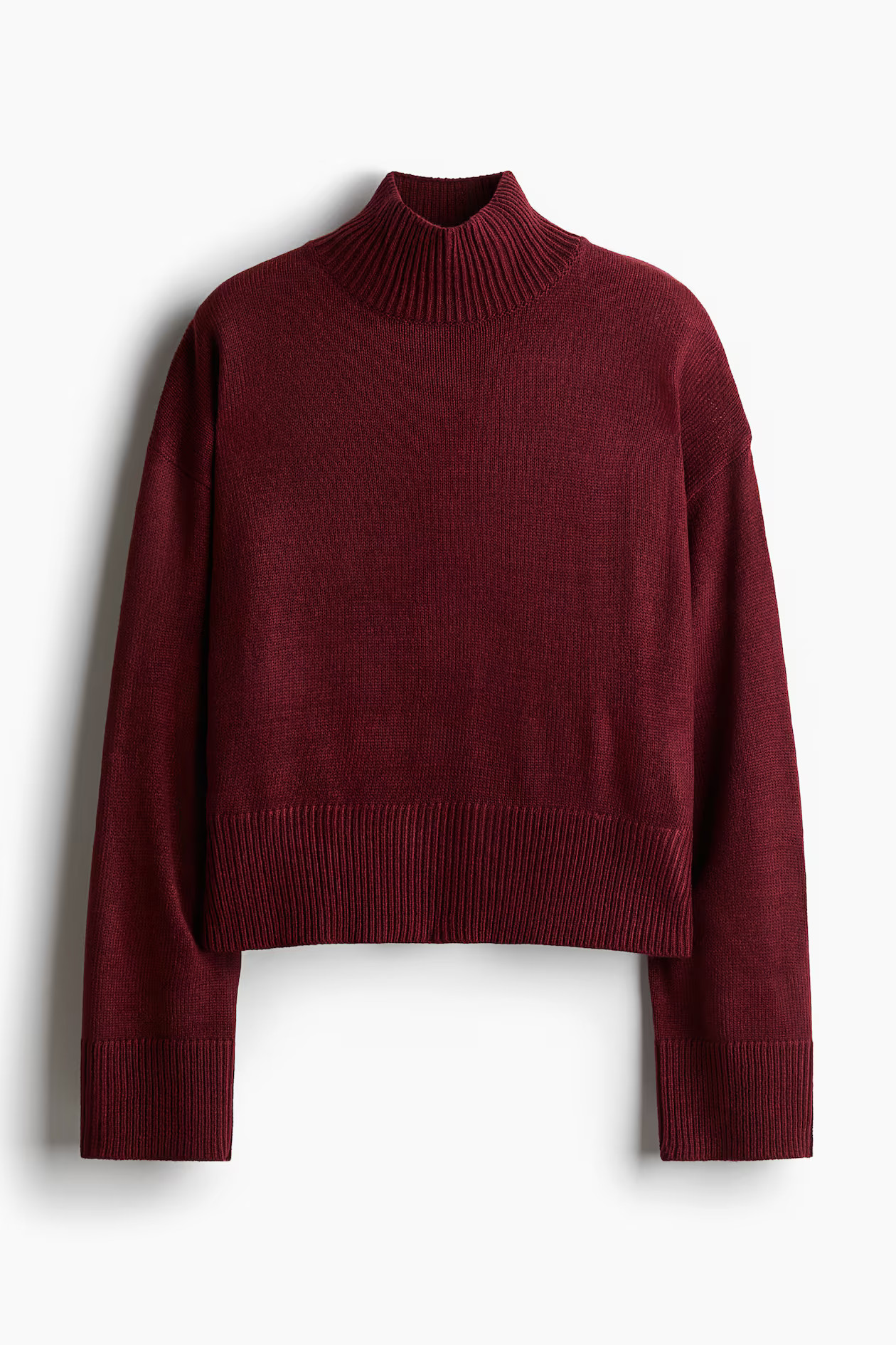 Fine-knit turtleneck jumper - Burgundy - Ladies | H&M GB | H&M (UK, MY, IN, SG, PH, TW, HK)