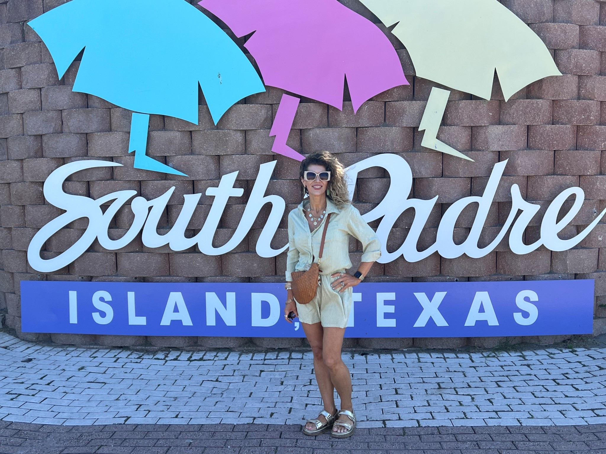 SPI day trip . Perfect weather for walking on beach. Tory Burch sandals, ClareV Grande Fanny bag, cute matching short set #clarev 

#LTKTravel #LTKActive #LTKStyleTip