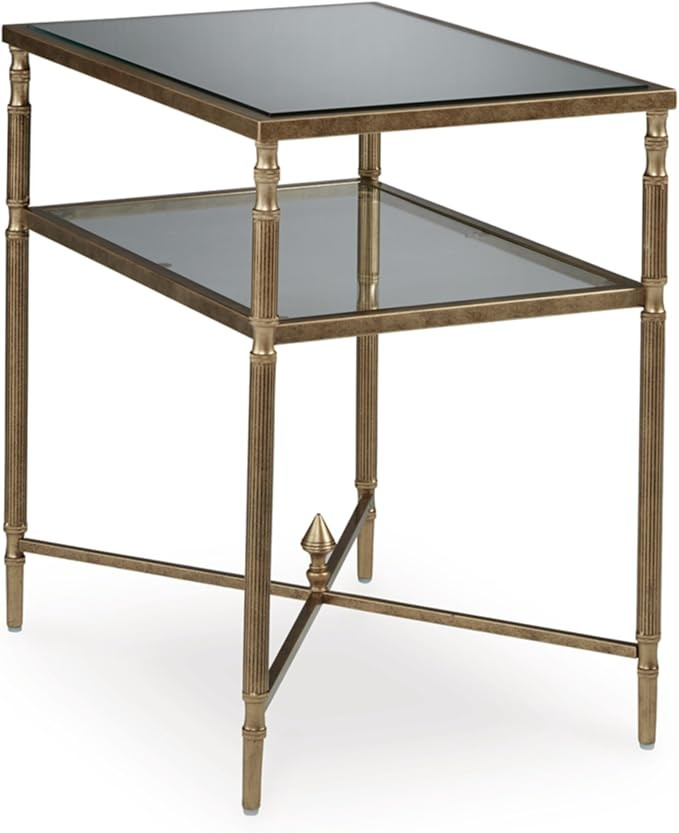 Signature Design by Ashley Cloverty Industrial Mirror-Tabletop End Table with Round Legs and Glas... | Amazon (US)