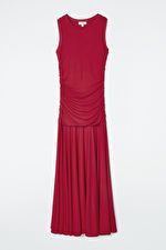 RUCHED MAXI DRESS - RED - COS | COS (EU)