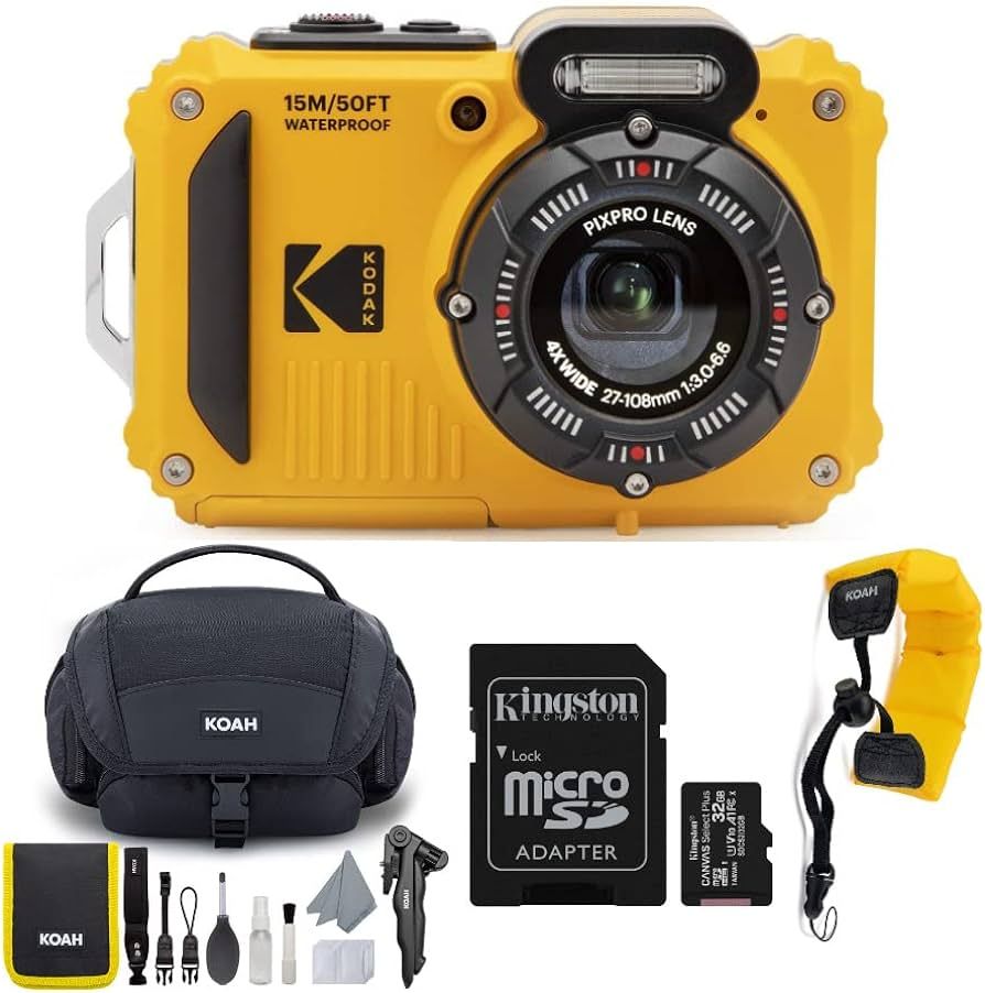 Kodak PIXPRO WPZ2 Rugged Waterproof 16MP Digital Camera with 4X Optical Zoom with Koah Nostrand G... | Amazon (US)